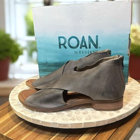 Bed Stu Betty Leather Back‑Zip Sandal Handcrafted Criss‑Cross Peep‑Toe Size 8 - Picture 6 of 16